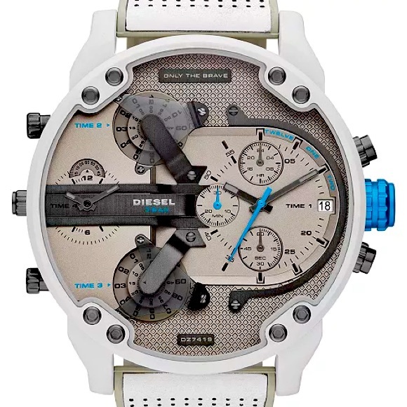 Diesel Men's Mr. Daddy 2.0 Chronograph White-Tone Stainless Steel Watch